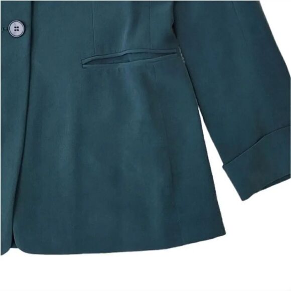 NEW Vintage Y2K 3 PC Jones New York Monochrome 100% Silk Skirt Suit Niagara Teal - Picture 13 of 16